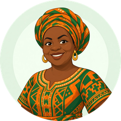 Cartoon portrait of Mama Nkechi Obi