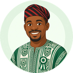 Cartoon portrait of the player character